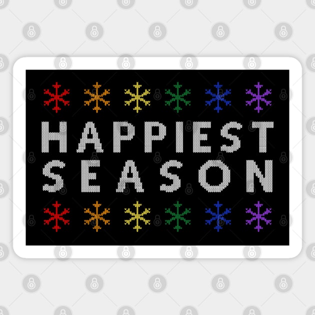 Happiest Season Ugly Sweater (Rainbow) Magnet by Queerdelion